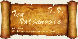 Tea Valjanović vizit kartica